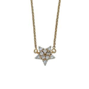 Vintage FAS Sterling Silver 925 Cubic Zirconia Star Pendant 18"